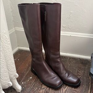 Franco Sarto Brown Over-the-Knee Chunky Chelsea Boots